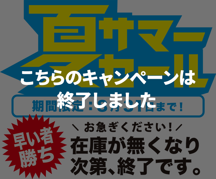 夏得サマーセール！在庫限り《8月31日迄》