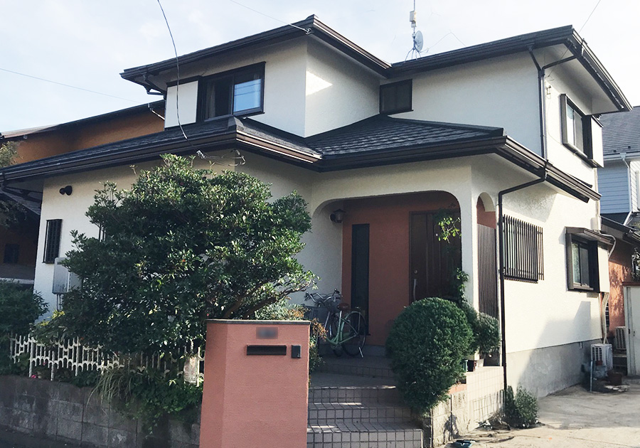 取手市本郷 N様邸　モルタル・サイディング外壁塗装／スレート瓦屋根重ね葺き（カバー工法）
